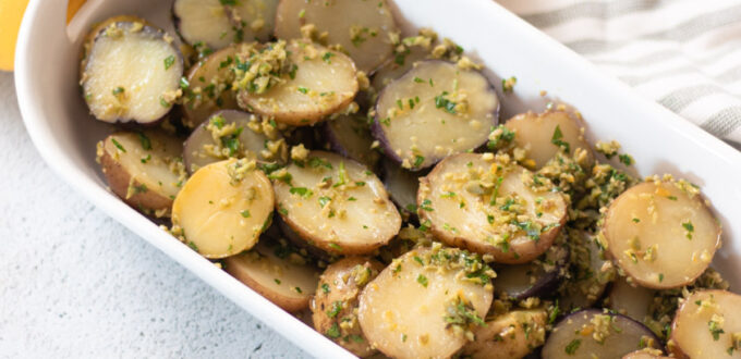 Lemon Olive Creamer Potatoes by Diverse Dinners